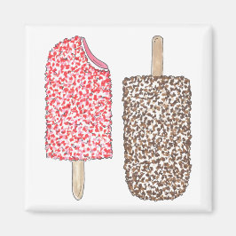 Strawberry Chocolate Ice Creme Popsicles Küche Magnet