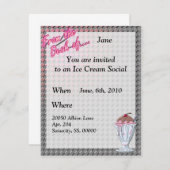 Strawberry Chocolate Sundae Einladung (Vorne/Hinten)