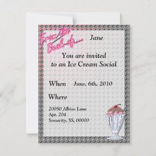 Strawberry Chocolate Sundae Einladung