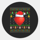 Strawberry Christmas Lights Funny Santa Ugly Sweat Runder Aufkleber (Vorderseite)