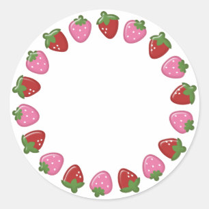Strawberry Circle Stickers