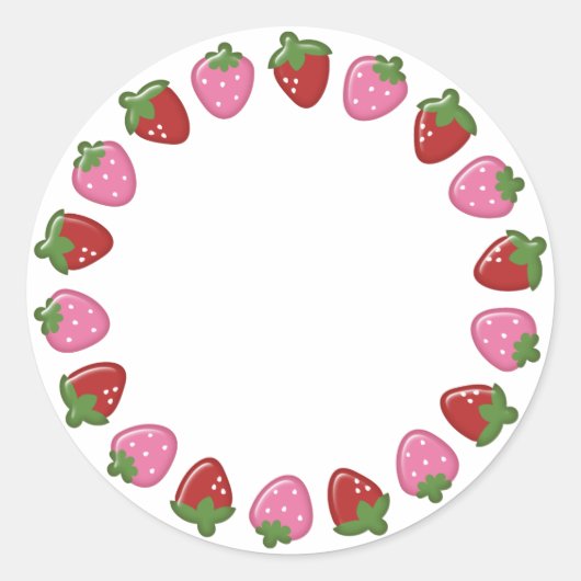 Strawberry Circle Stickers (Vorderseite)