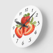 Strawberry Clock Runde Wanduhr (Winkel)