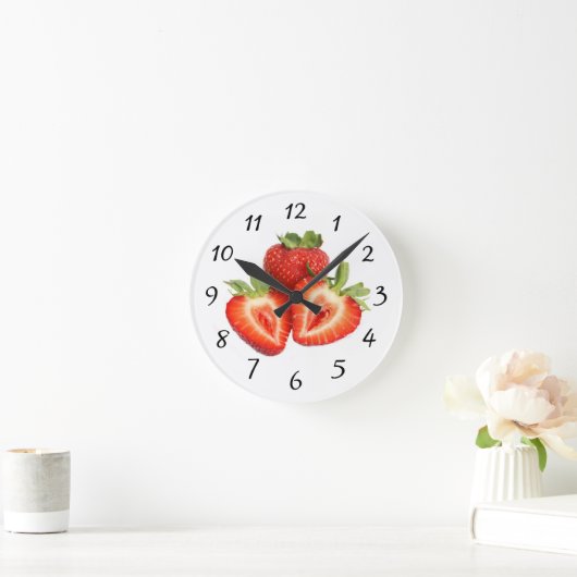Strawberry Clock Runde Wanduhr (Zuhause)