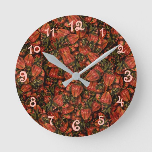 Strawberry Clock Runde Wanduhr (Vorderseite)