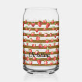 Strawberry Cocoa Streifen personalisieren Dosenglas (Vorderseite)