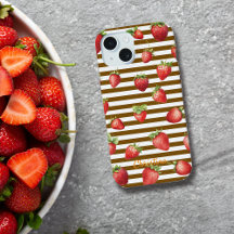 Strawberry Cocoa Streifen Personalisieren iPhone C