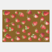 Strawberry Cococoa Streifen Geschenkpapier Set (Vorderseite 2)