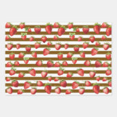 Strawberry Cococoa Streifen Geschenkpapier Set (Vorderseite)