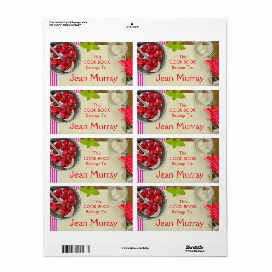 Strawberry Cook Book Label (Vorne)