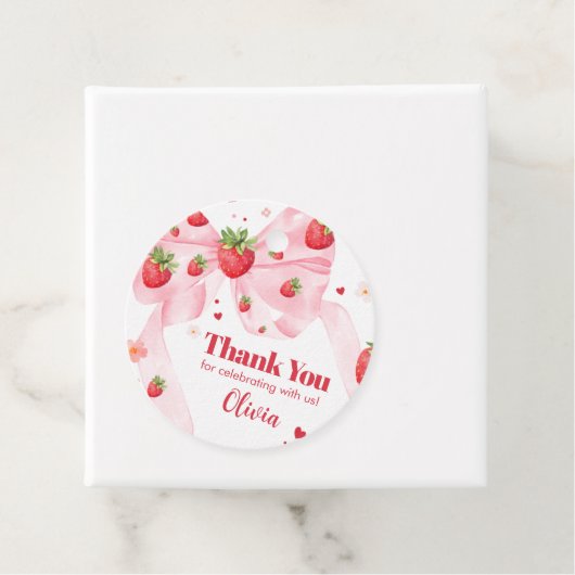 Strawberry Coquette Geburtstagsparty Geschenkanhänger (Beispiel)