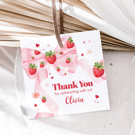 Strawberry Coquette Geburtstagsparty Square Geschenkanhänger