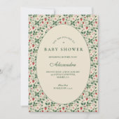 Strawberry Cottage Garden Baby Shower Einladung (Vorderseite)