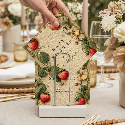 Strawberry Cottagecore Baby Shower Serviette