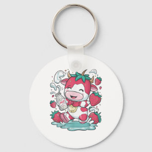 Strawberry Cow Kawaii Anime Strawberry Milk _4 Schlüsselanhänger