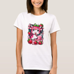 Strawberry Cow Kawaii Anime Strawberry Milk T-Shirt