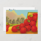 Strawberry Crate Art Custom Rezept Card Postkarte (Vorne/Hinten)