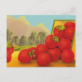 Strawberry Crate Art Custom Rezept Card Postkarte