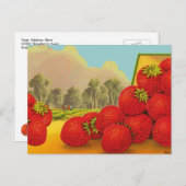 Strawberry Crate Label Art bearbeitbar Vintag Blan Postkarte (Vorne/Hinten)