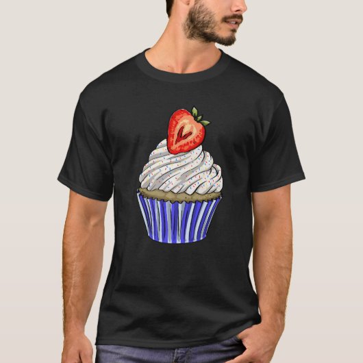 Strawberry Cup Cakes Plain  Women Baking Muffins L T-Shirt (Vorderseite)