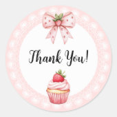 Strawberry Cupcake Baby Shower Danke Stickers (Vorderseite)