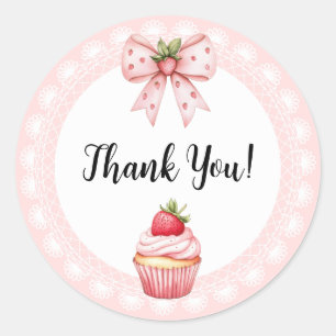 Strawberry Cupcake Baby Shower Danke Stickers
