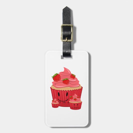 Strawberry Cupcake Family Gepäckanhänger (Vorderseite vertikal)
