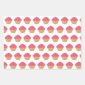 Strawberry Cupcake Imitate Stickerei drucken Geschenkpapier Set (Vorderseite)