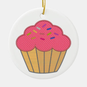Strawberry Cupcake Imitate Stickerei drucken Keramik Ornament