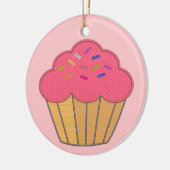 Strawberry Cupcake Imitate Stickerei drucken Keramik Ornament (Links)