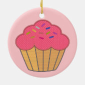 Strawberry Cupcake Imitate Stickerei drucken Keramik Ornament (Hinten)