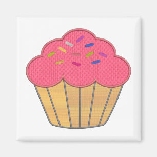 Strawberry Cupcake Imitate Stickerei drucken Magnet