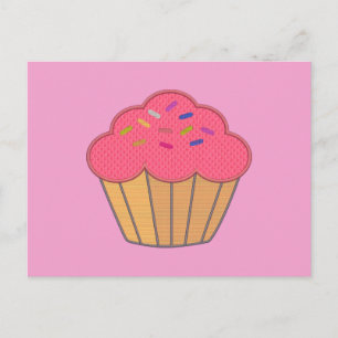 Strawberry Cupcake Imitate Stickerei drucken Postkarte