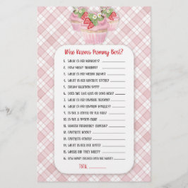 Strawberry Cupcake Pink Baby to Bee Shower Game Flyer