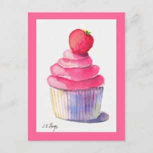 Strawberry Cupcake Postcard Postkarte