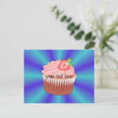 Strawberry Cupcake Postcard Postkarte (Stehend Vorderseite)