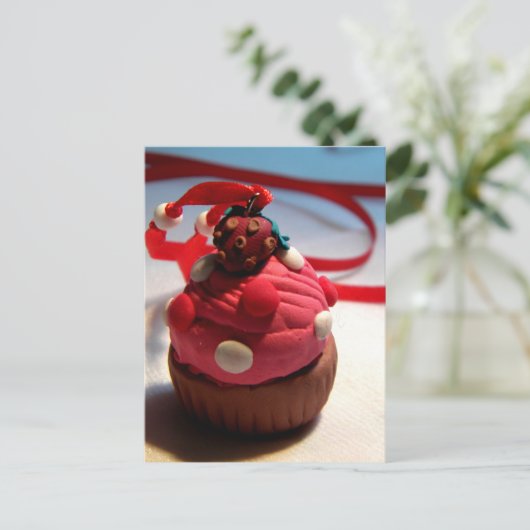 Strawberry Cupcake Postkarte (Stehend Vorderseite)
