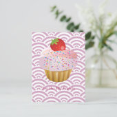 Strawberry Cupcake Postkarte (Stehend Vorderseite)