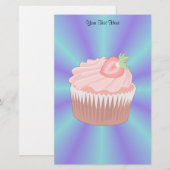 Strawberry Cupcake Stationery Briefpapier (Vorne/Hinten)
