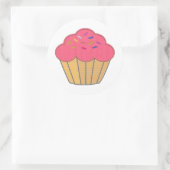 Strawberry Cupcake Stickerei Print Runder Aufkleber (Tasche)