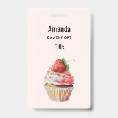 Strawberry Cupcake Sweet Dessert Ausweis (Rückseite)