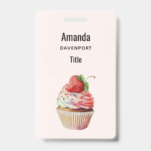 Strawberry Cupcake Sweet Dessert Ausweis (Vorderseite)