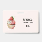 Strawberry Cupcake Sweet Dessert Ausweis (Rückseite)