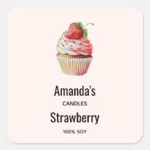 Strawberry Cupcake Sweet Dessert Candle Business