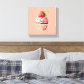 Strawberry Cupcake Sweet Dessert Leinwanddruck (Insitu (Schlafzimmer))