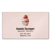 Strawberry Cupcake Sweet Dessert Magnetische Visitenkarte (Vorderseite)