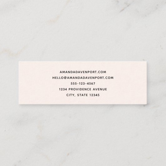 Strawberry Cupcake Sweet Dessert Mini Visitenkarte (Rückseite)