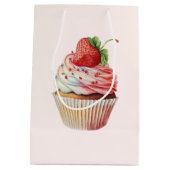 Strawberry Cupcake Sweet Dessert Mittlere Geschenktüte (Rückseite)