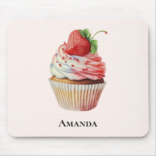 Strawberry Cupcake Sweet Dessert Mousepad