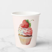 Strawberry Cupcake Sweet Dessert Pappbecher (Vorderseite)